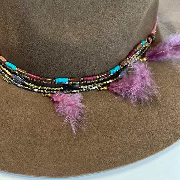 Ale by Alessandra “Telluride” Brown Fedora w/ Bead & Feather Details, NWT! - Picture 3 of 5